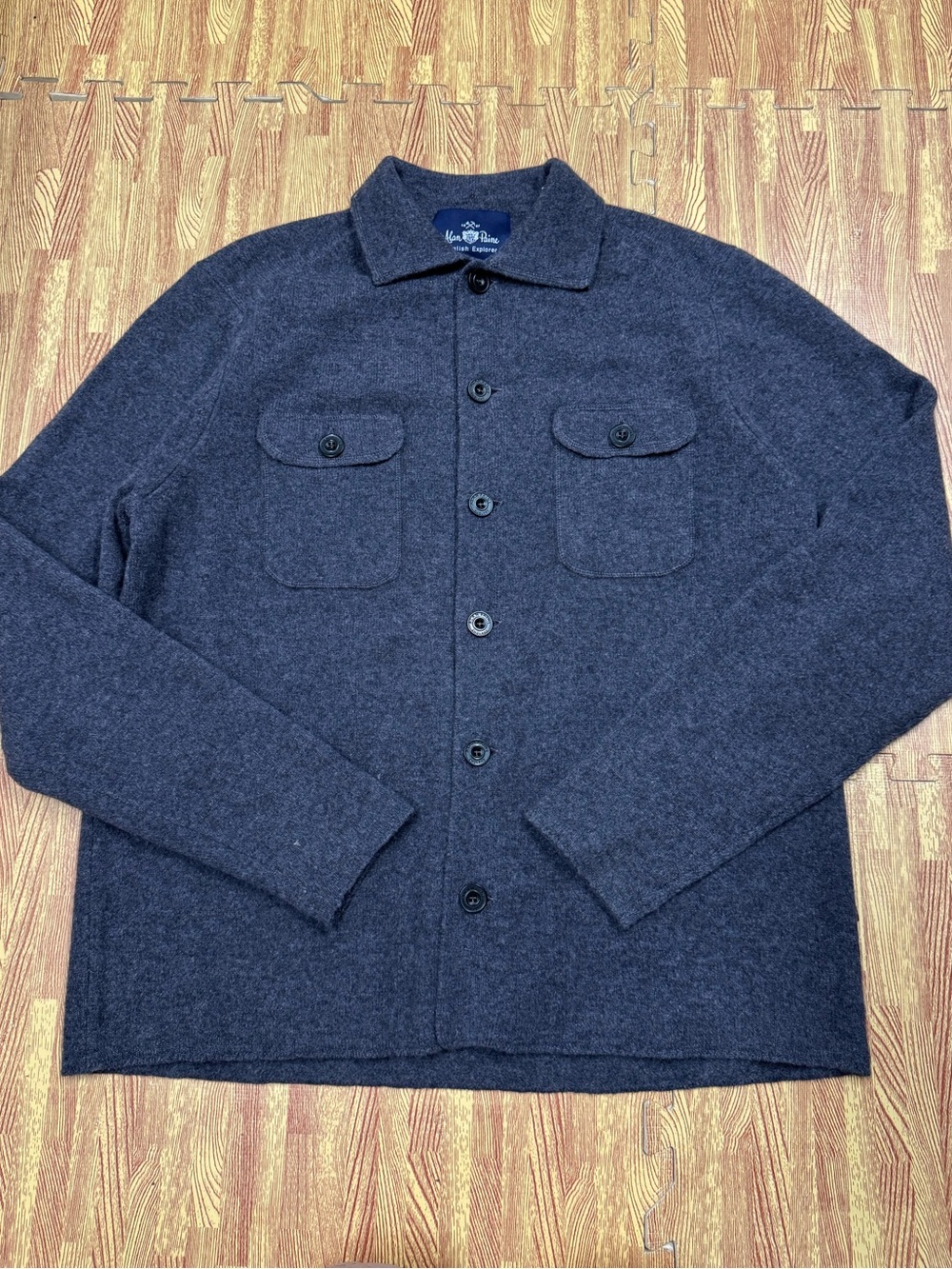 Alan Paine English Explorer Jacket Mens Large Gray 100% Wool Military Field